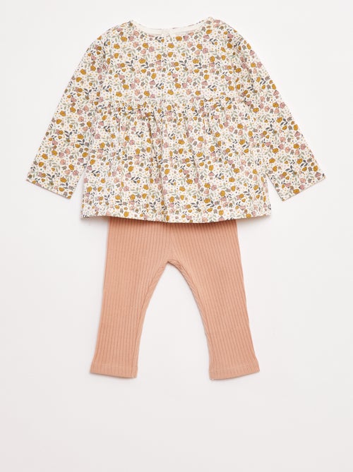 Completo t-shirt + leggings a coste - 2 pezzi - Kiabi