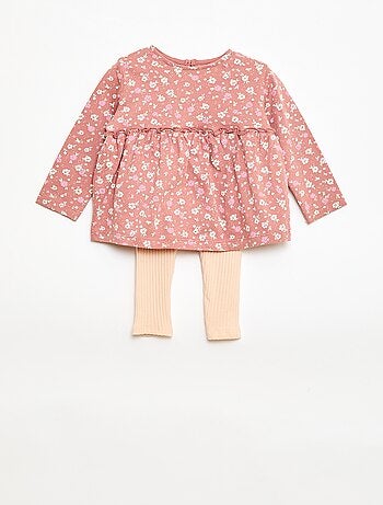 Completo t-shirt + leggings a coste - 2 pezzi