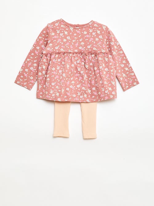 Completo t-shirt + leggings a coste - 2 pezzi - Kiabi