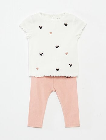 Completo t-shirt + leggings a coste 'Minnie' 2 pezzi