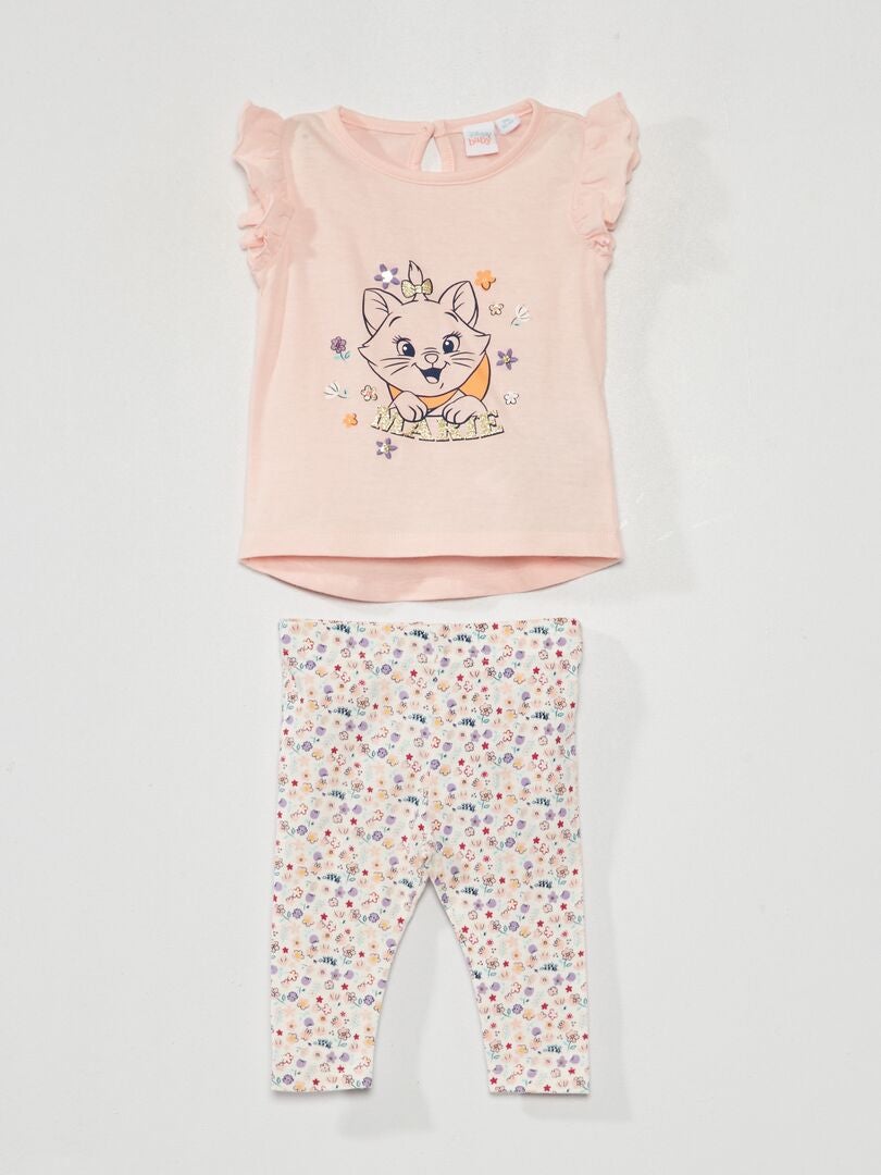Completo t-shirt + leggings 'Disney' rosa - Kiabi