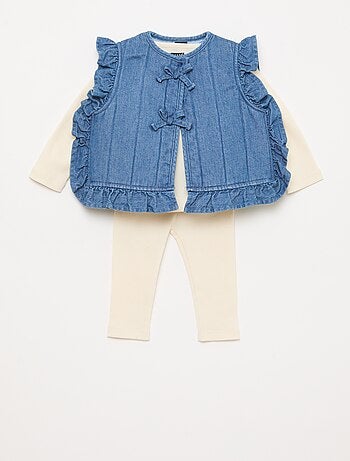 Completo t-shirt + leggings + gilet - 3 pezzi