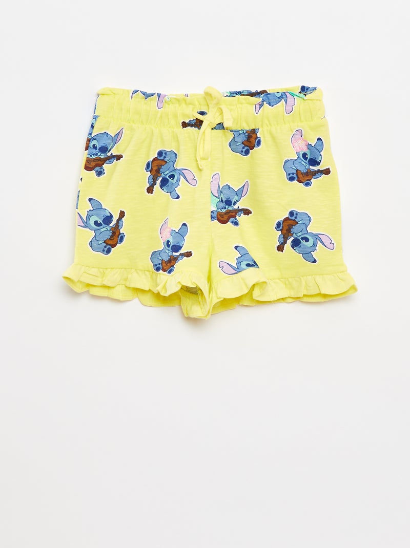 Completo t-shirt lunga + shorts 'Stitch' GIALLO - Kiabi