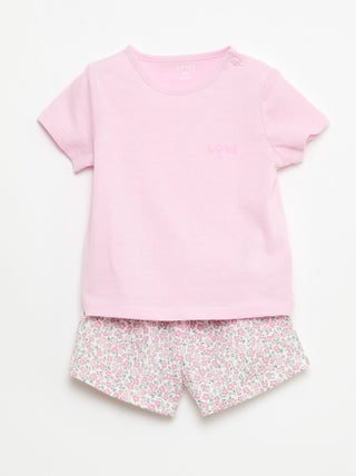 Completo t-shirt + pantaloncini all-over