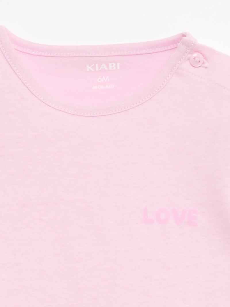Completo t-shirt + pantaloncini all-over Rosa - Kiabi