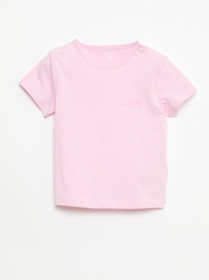 Completo t-shirt + pantaloncini all-over Rosa - Kiabi