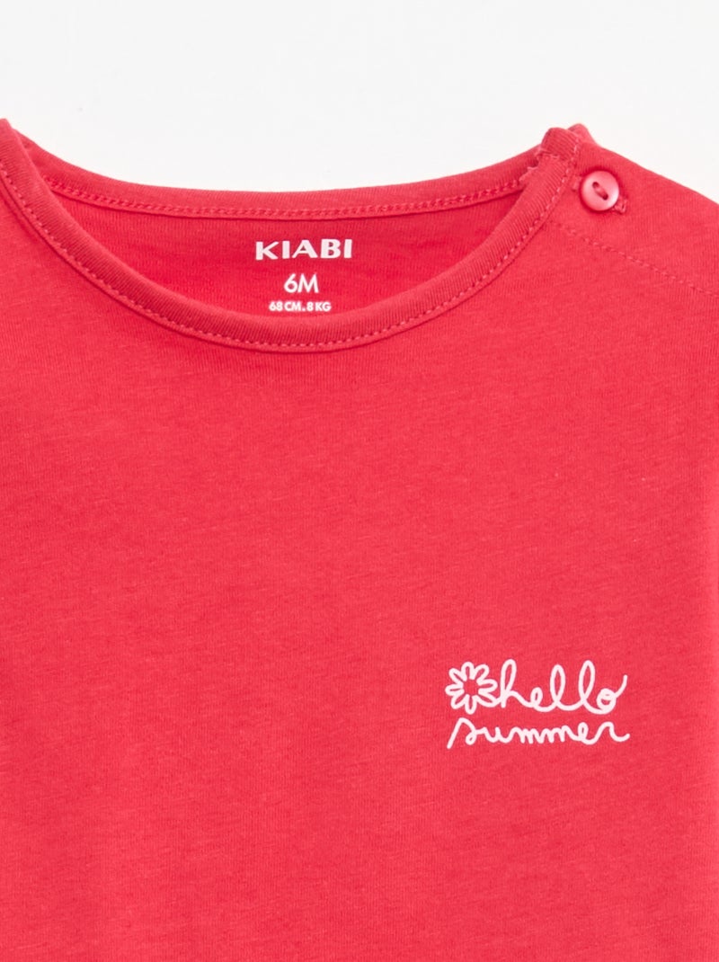 Completo t-shirt + pantaloncini all-over Rosso - Kiabi