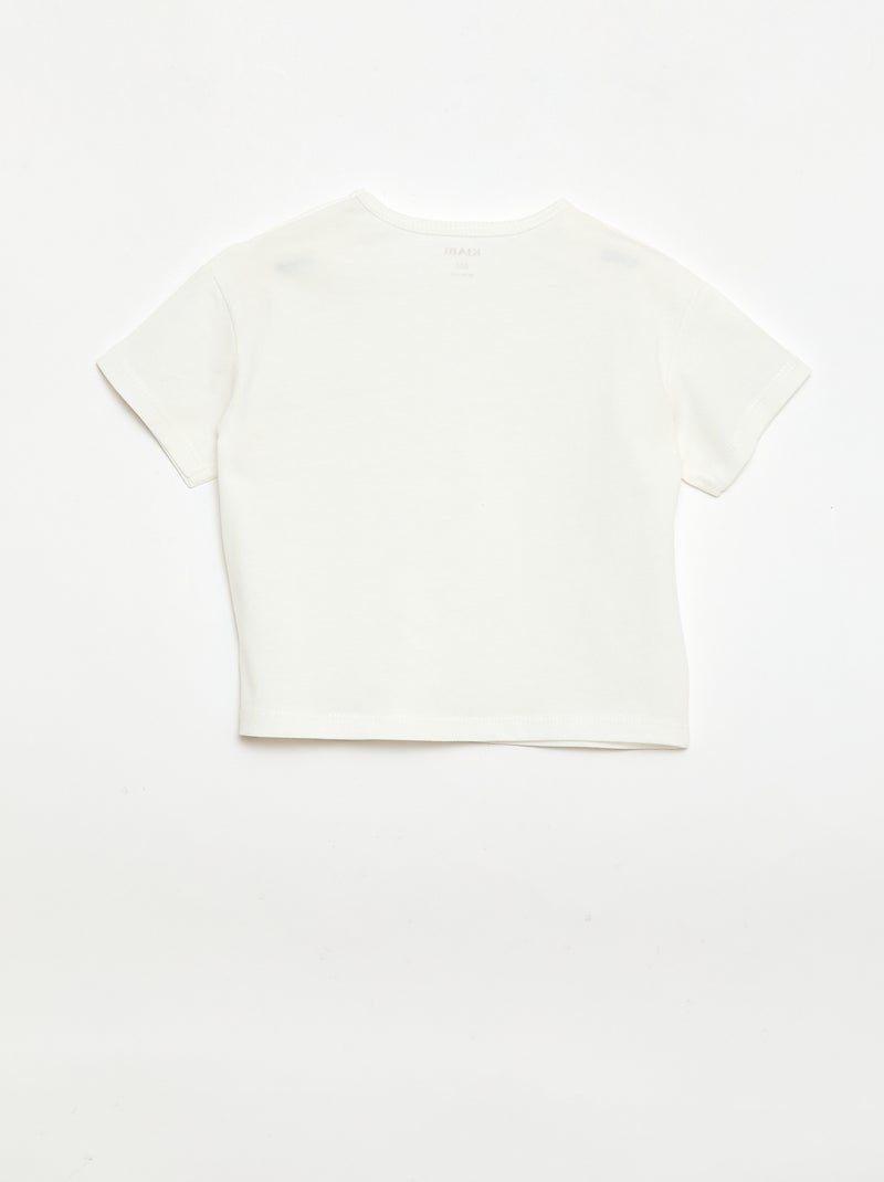 Completo T-shirt + pantaloncino ciclista a costine - 2 pezzi Bianco - Kiabi
