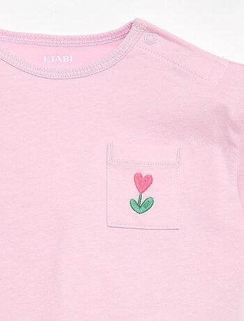 Completo T-shirt + pantaloncino ciclista a costine - 2 pezzi