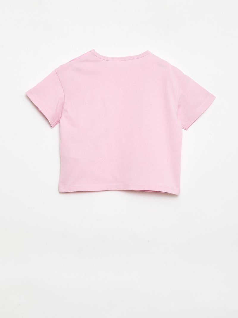 Completo T-shirt + pantaloncino ciclista a costine - 2 pezzi Rosa - Kiabi
