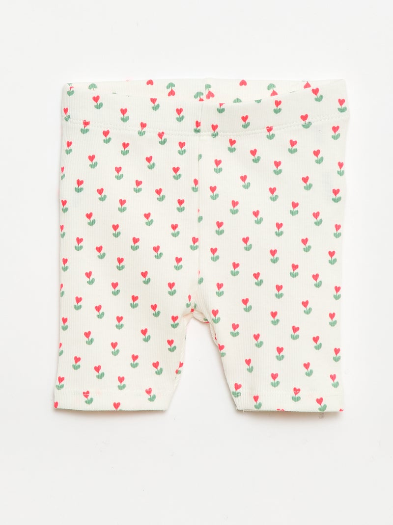 Completo T-shirt + pantaloncino ciclista a costine - 2 pezzi Rosa - Kiabi