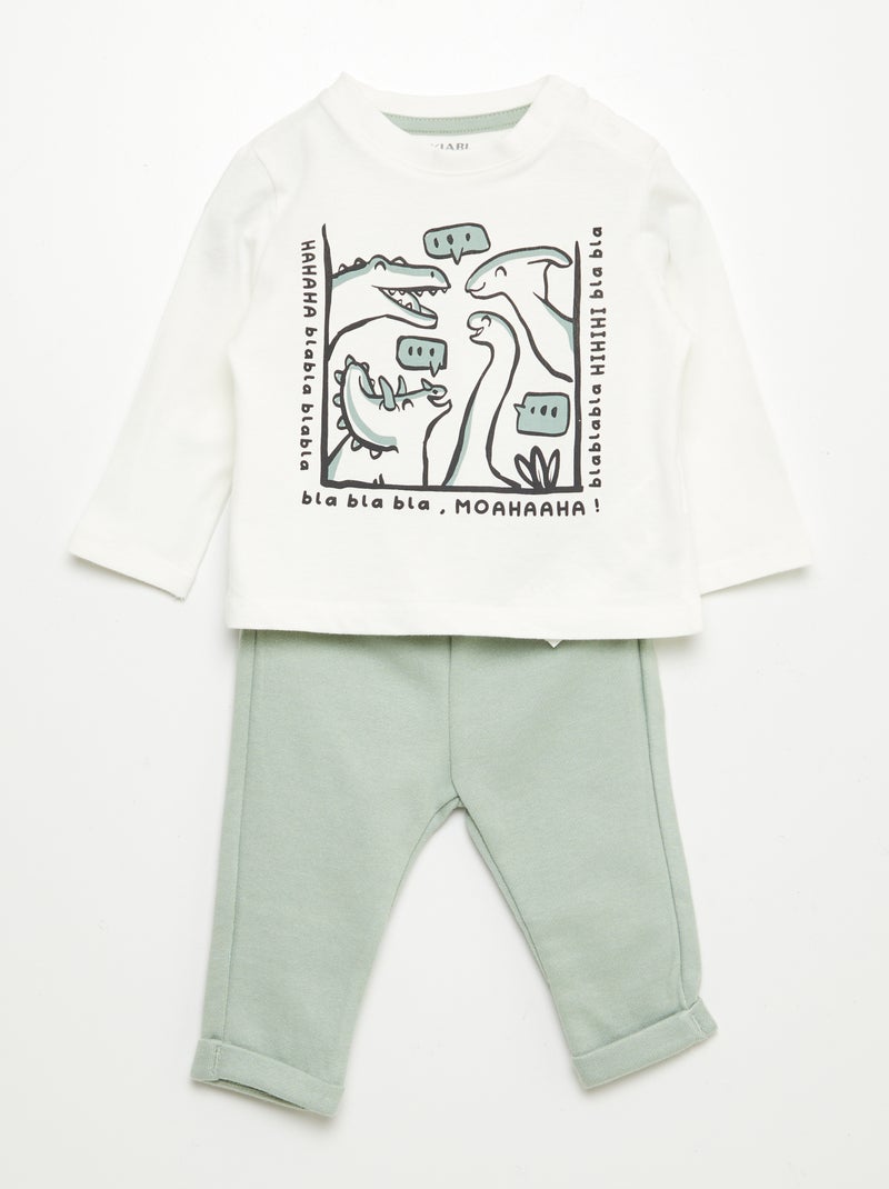 Completo t-shirt + pantaloni - 2 pezzi BEIGE - Kiabi