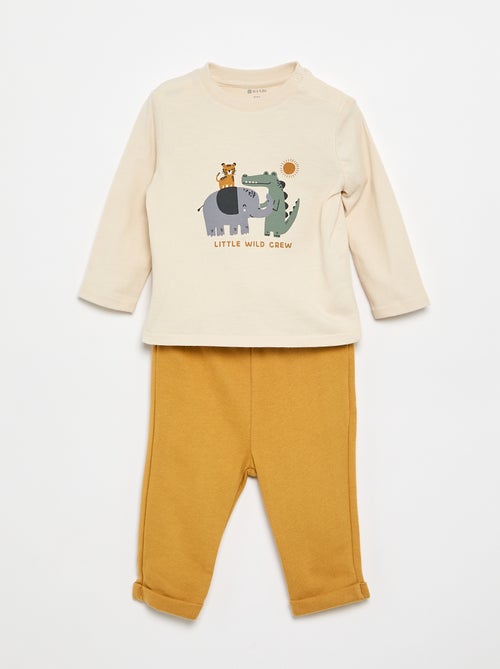 Completo t-shirt + pantaloni da jogging - 2 pezzi - Kiabi Completo t-shirt + pantaloni da jogging - 2 pezzi - Kiabi