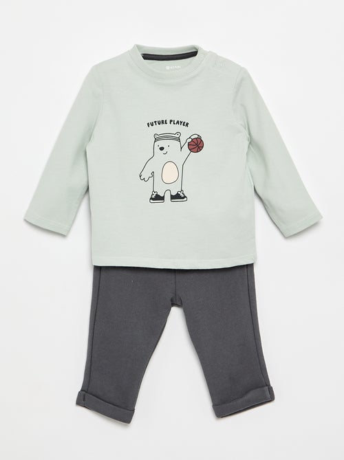 Completo t-shirt + pantaloni da jogging - 2 pezzi - Kiabi Completo t-shirt + pantaloni da jogging - 2 pezzi - Kiabi