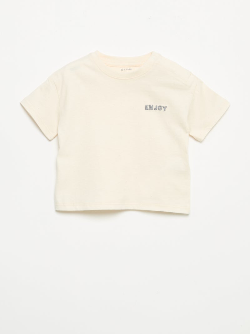 Completo T-shirt + pantaloni da jogging Bianco - Kiabi