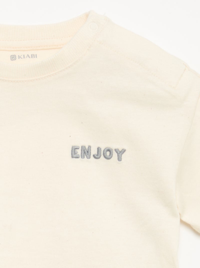 Completo T-shirt + pantaloni da jogging Bianco - Kiabi