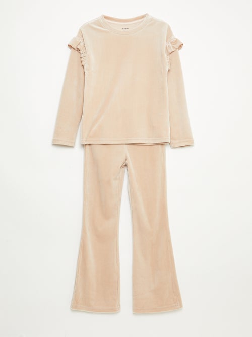 Completo t-shirt + pantaloni in velluto - 2 pezzi - Kiabi Completo t-shirt + pantaloni in velluto - 2 pezzi - Kiabi