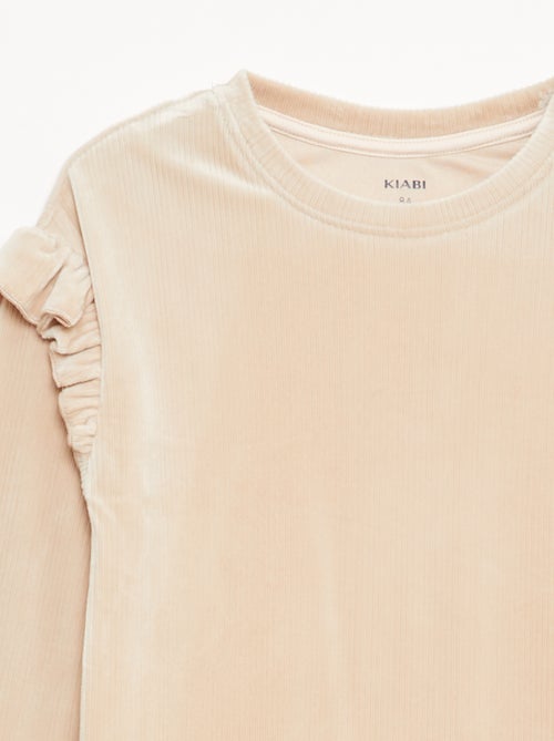 Completo t-shirt + pantaloni in velluto - 2 pezzi - Kiabi Completo t-shirt + pantaloni in velluto - 2 pezzi - Kiabi