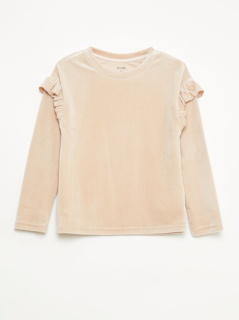 Completo t-shirt + pantaloni in velluto - 2 pezzi Beige - Kiabi