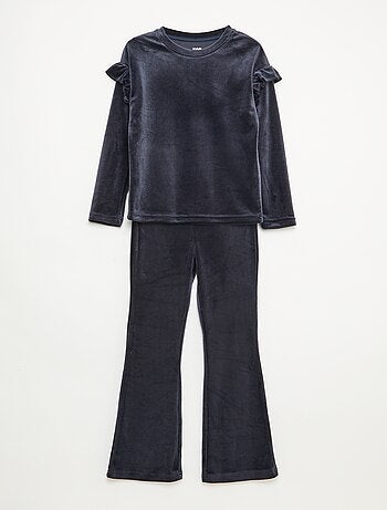 Completo t-shirt + pantaloni in velluto - 2 pezzi