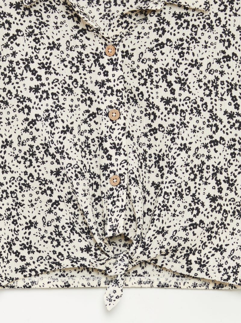 Completo t-shirt + pantaloni morbidi con stampa floreale - 2 pezzi BIANCO - Kiabi