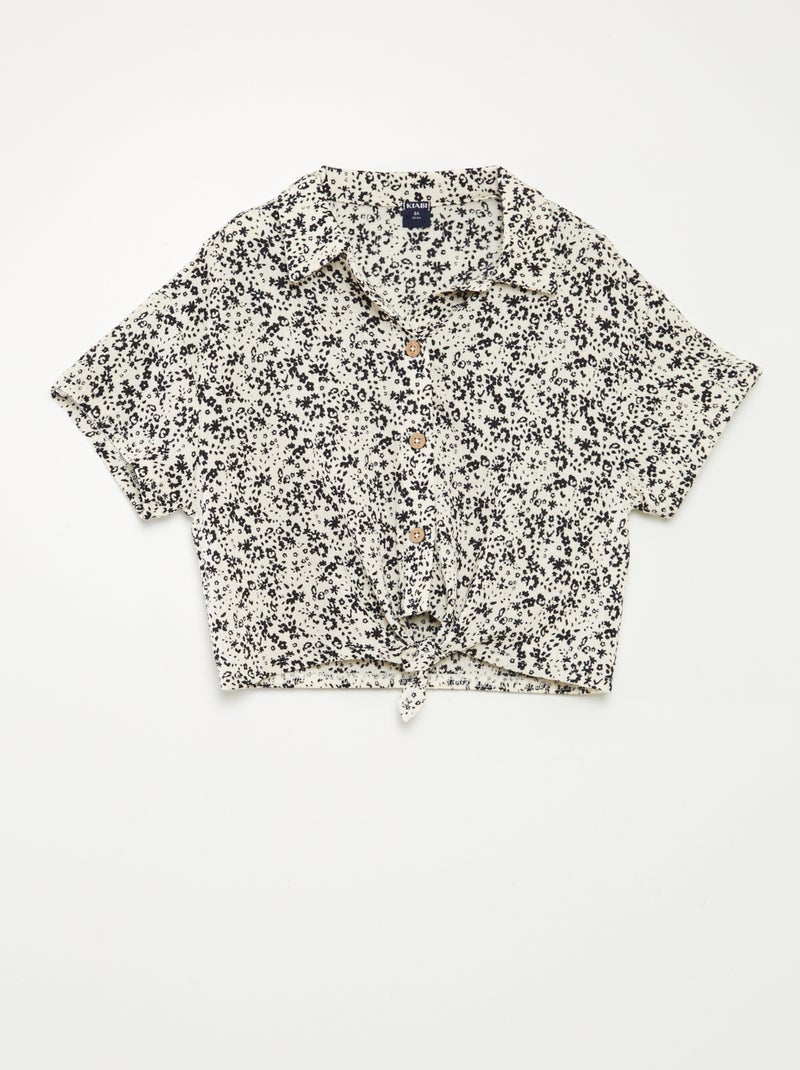 Completo t-shirt + pantaloni morbidi con stampa floreale - 2 pezzi BIANCO - Kiabi