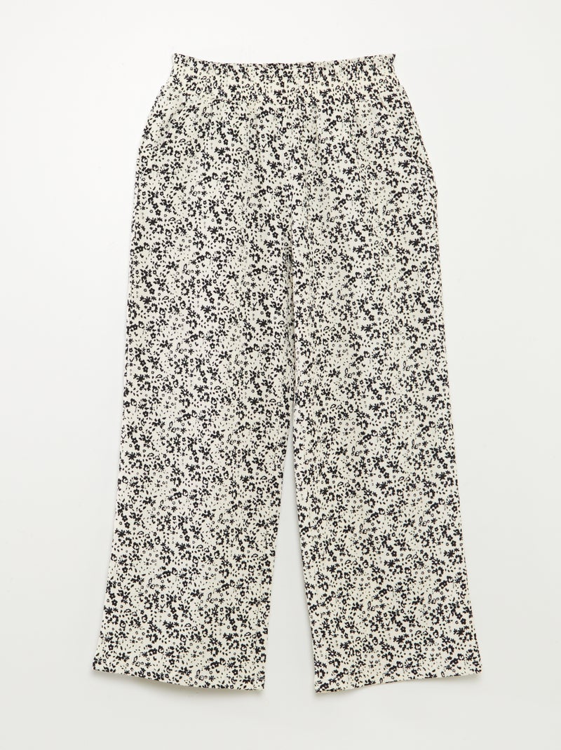 Completo t-shirt + pantaloni morbidi con stampa floreale - 2 pezzi BIANCO - Kiabi