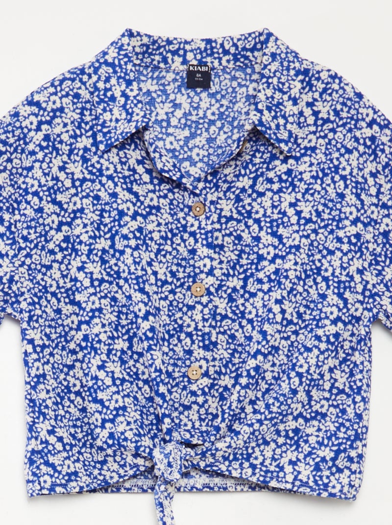 Completo t-shirt + pantaloni morbidi con stampa floreale - 2 pezzi BLU - Kiabi