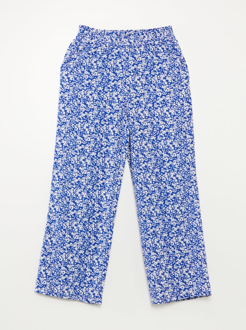 Completo t-shirt + pantaloni morbidi con stampa floreale - 2 pezzi BLU - Kiabi