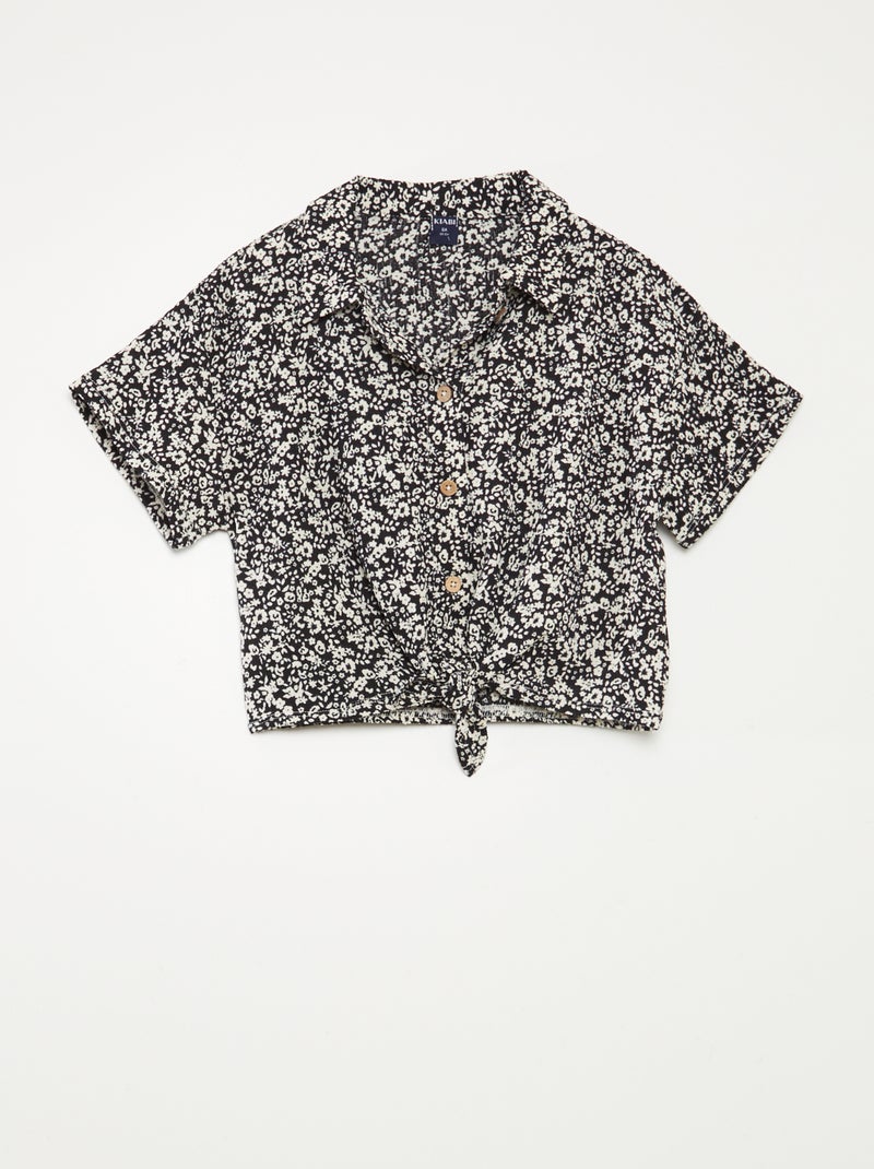 Completo t-shirt + pantaloni morbidi con stampa floreale - 2 pezzi NERO - Kiabi