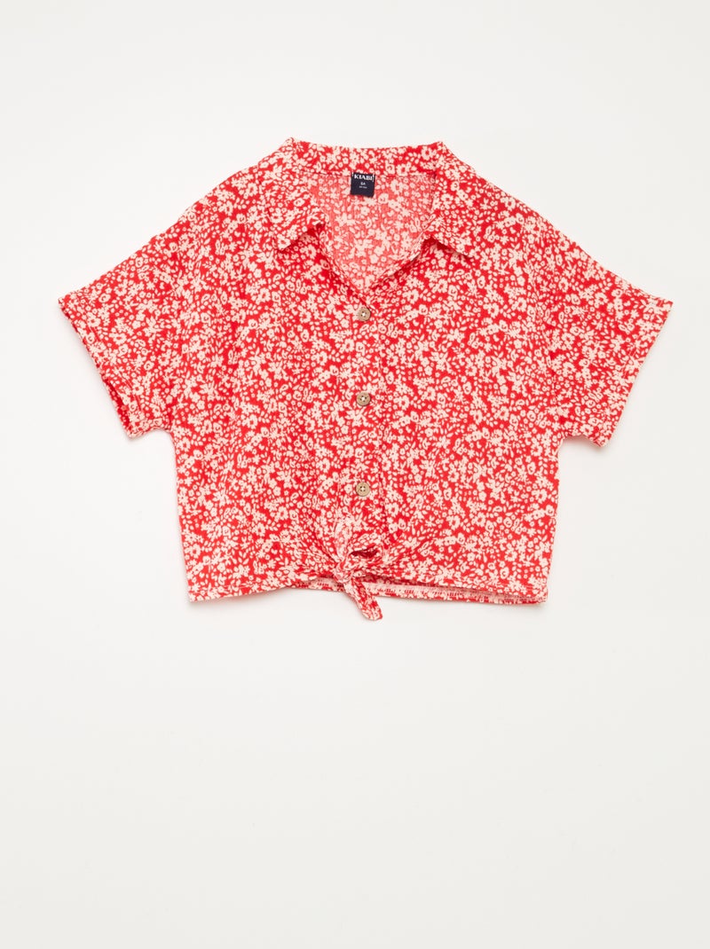 Completo t-shirt + pantaloni morbidi con stampa floreale - 2 pezzi ROSSO - Kiabi