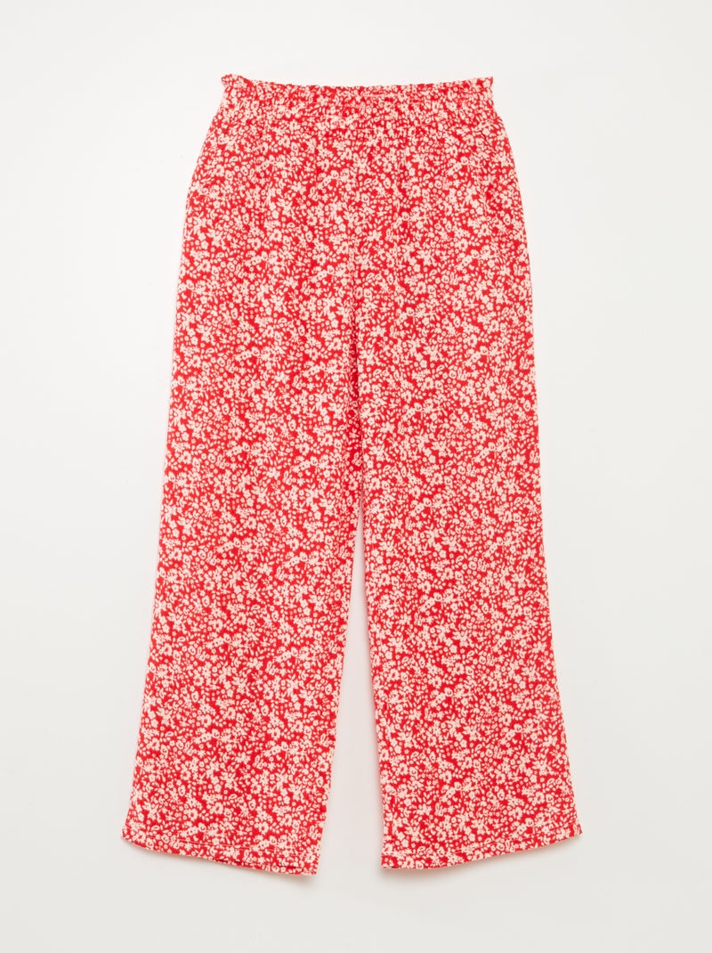 Completo t-shirt + pantaloni morbidi con stampa floreale - 2 pezzi ROSSO - Kiabi