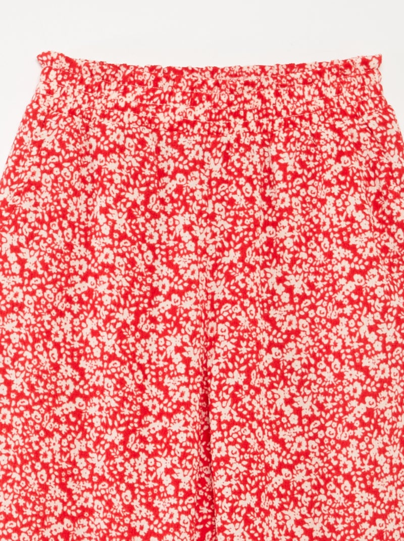 Completo t-shirt + pantaloni morbidi con stampa floreale - 2 pezzi ROSSO - Kiabi
