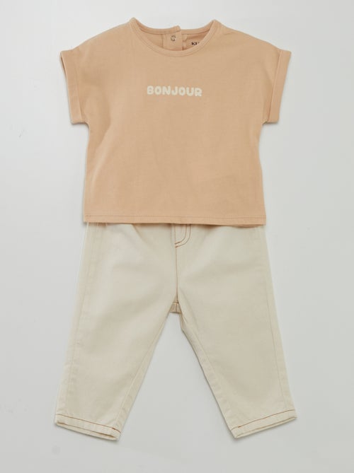Completo t-shirt + pantaloni paperbag - Kiabi