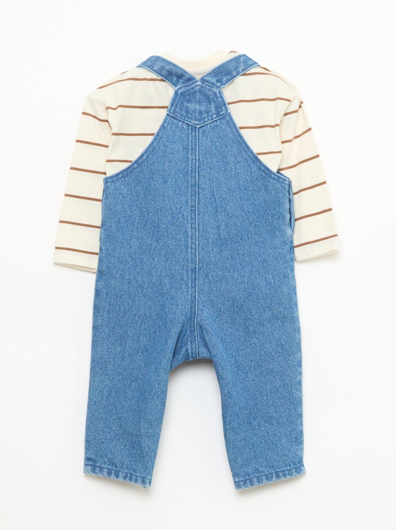 Completo t-shirt + salopette - 2 pezzi Blu - Kiabi