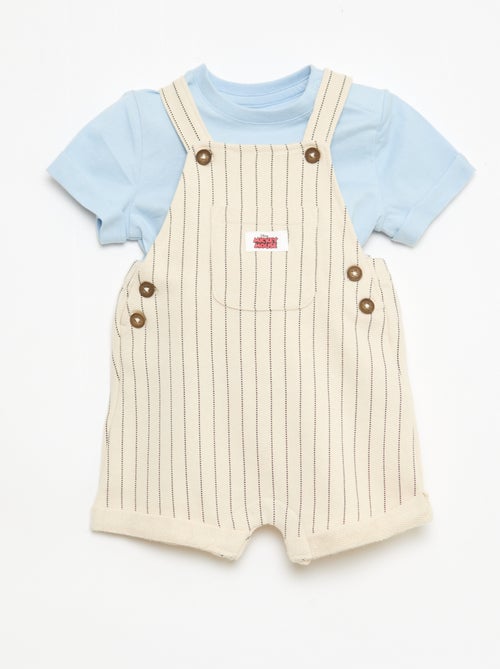 Completo t-shirt + salopette "Disney" "Mickey" - 2 pezzi - Kiabi