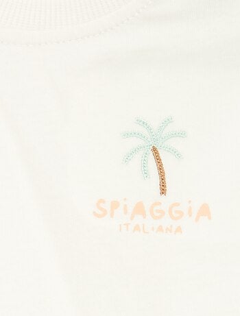 Completo t-shirt + salopette in denim - 2 pezzi