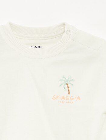 Completo t-shirt + salopette in denim - 2 pezzi