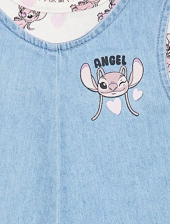 Completo t-shirt + salopette in denim 'Stitch'