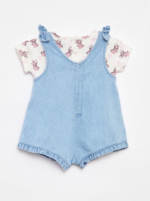 Completo t-shirt + salopette in denim 'Stitch' - Kiabi