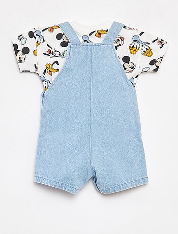 Completo t-shirt + salopette in jeans 'Disney' - 2 pezzi