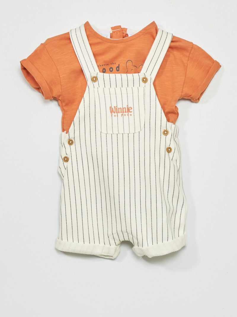 Completo t-shirt + salopette 'Winnie' - 2 pezzi MARRONE - Kiabi