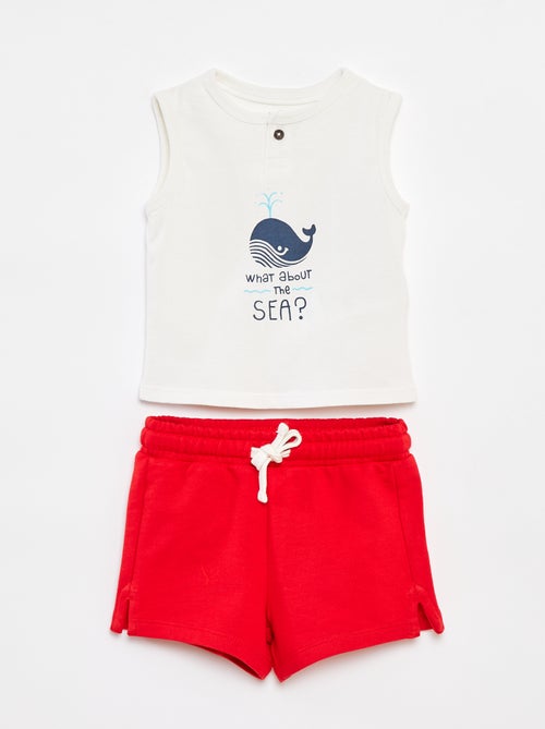 Completo t-shirt senza maniche + shorts - 2 pezzi - Kiabi