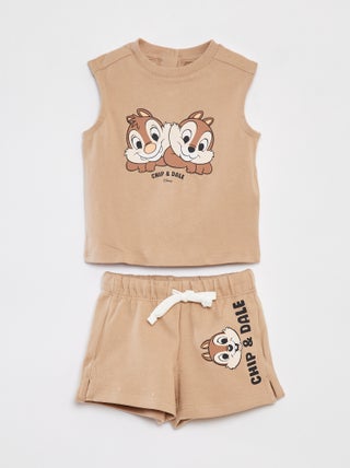 Completo t-shirt senza maniche + shorts 'Cip e Ciop' 'Disney' - 2 pezzi