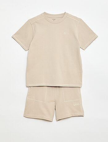 Completo t-shirt + short in piqué di cotone