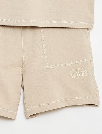 Completo t-shirt + short in piqué di cotone