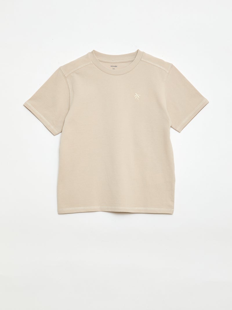 Completo t-shirt + short in piqué di cotone Beige - Kiabi