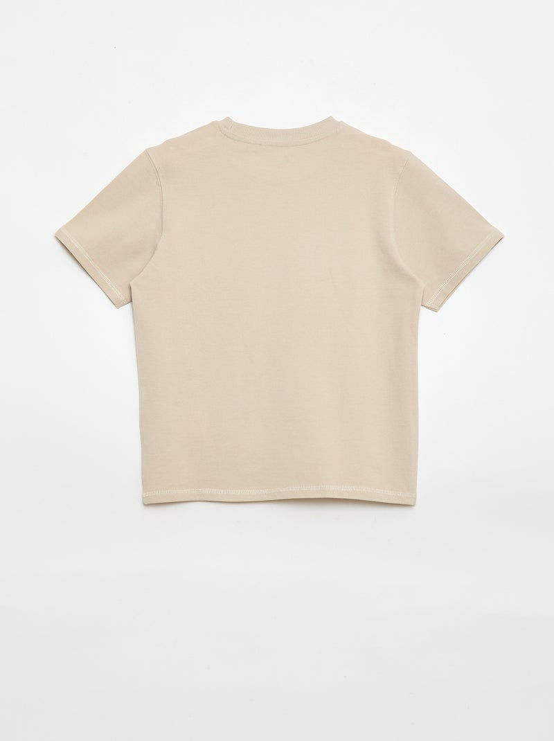 Completo t-shirt + short in piqué di cotone Beige - Kiabi