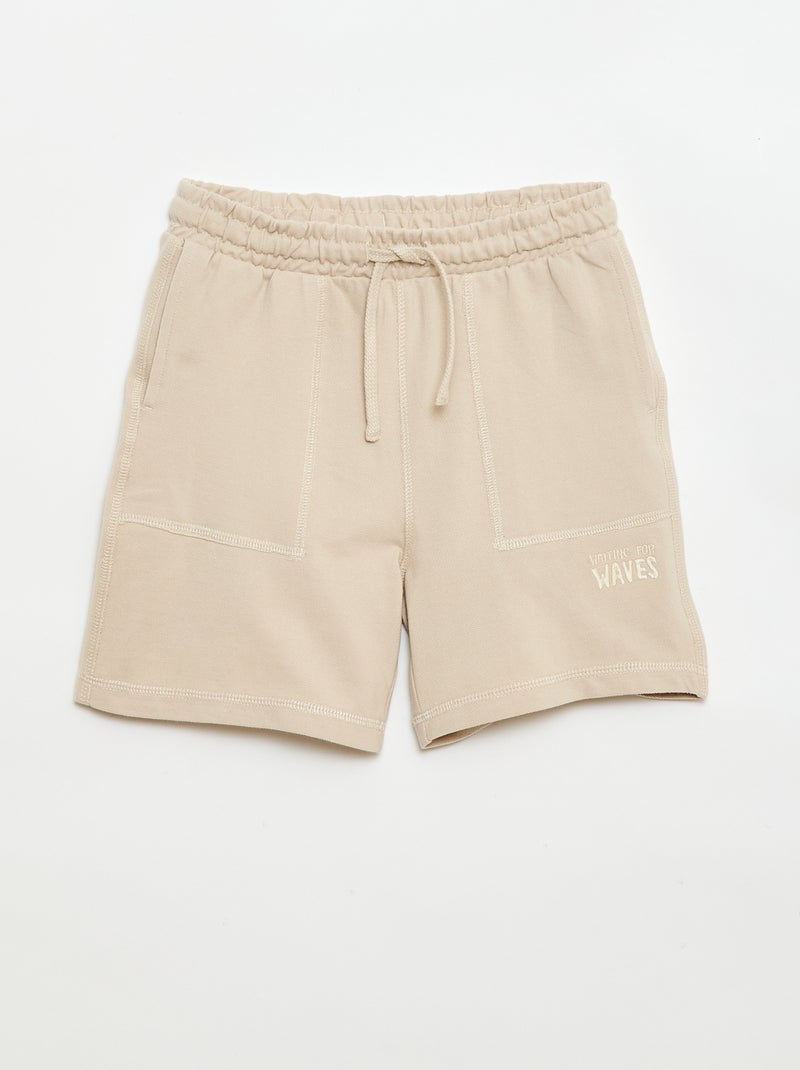 Completo t-shirt + short in piqué di cotone Beige - Kiabi