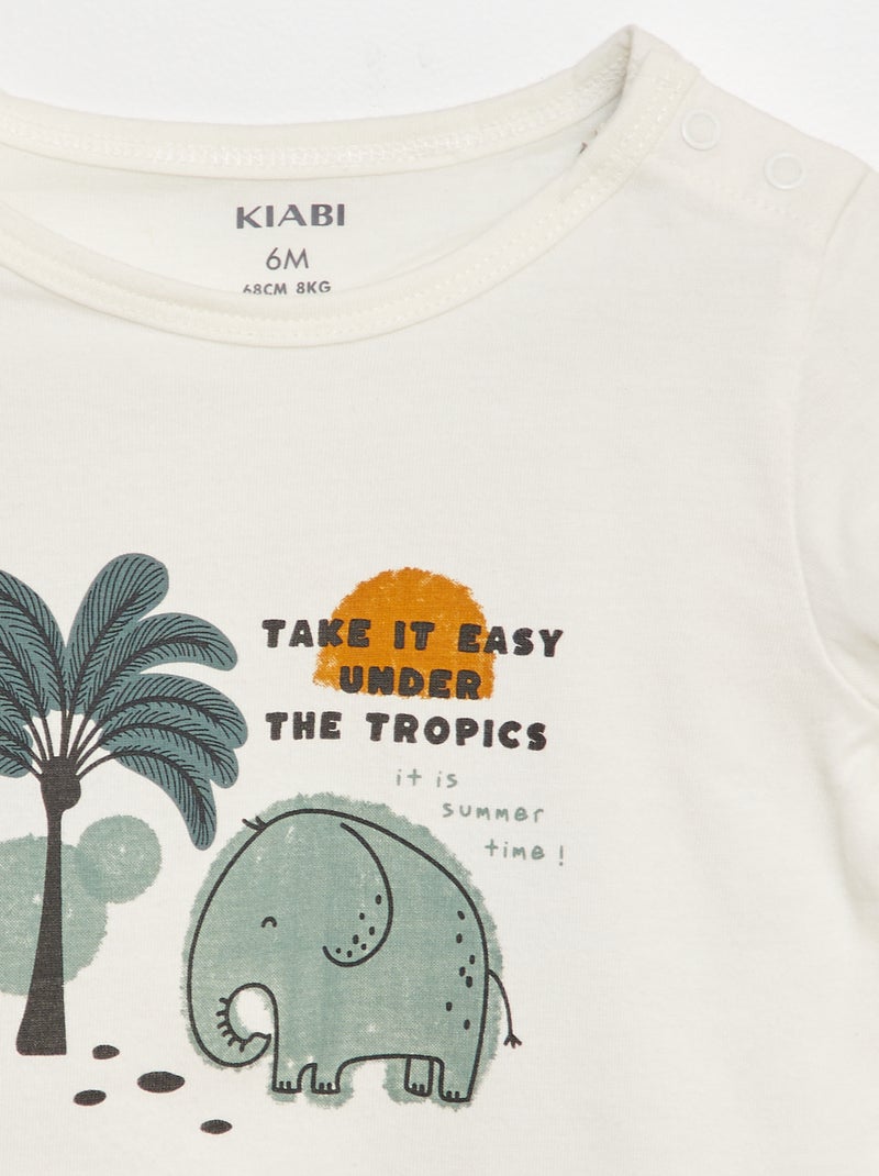 Completo t-shirt + shorts - 2 pezzi BIANCO - Kiabi